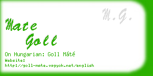 mate goll business card